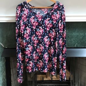 Aeropostale Floral Long-Sleeve Top Junior’s Large